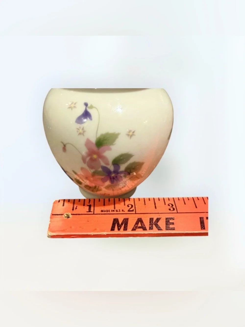 Vtg Fred Roberts Co Porcelain Small Covered Ginger Jar Gold Trim Floral Japan